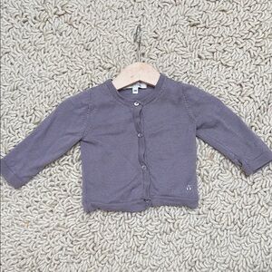 Bonpoint Purple Cardigan Sweater
